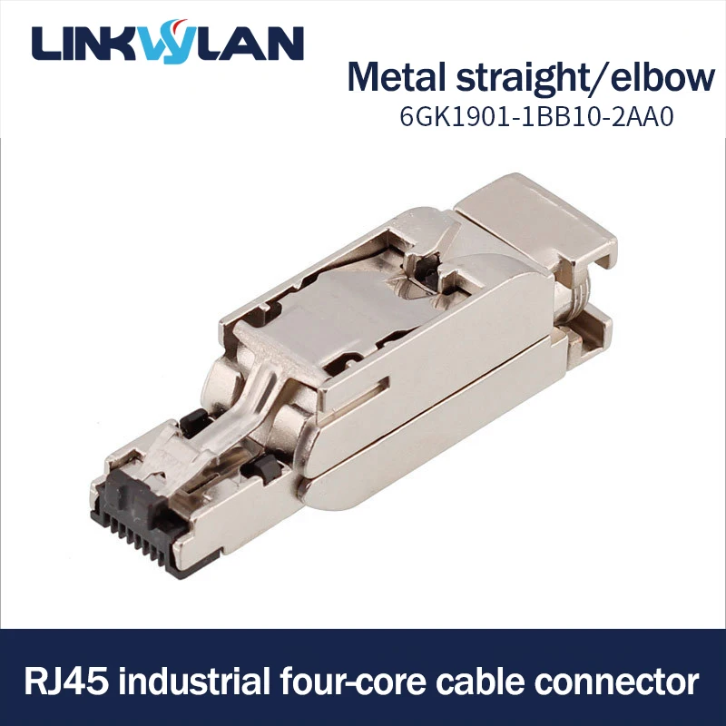 Profinet-conector de campo Industrial de 4 pines, Conector de ángulo recto, enchufe Modular de 4 núcleos, blindado para Siemens 6GK1901-1BB10-2AA0 - imagen 2