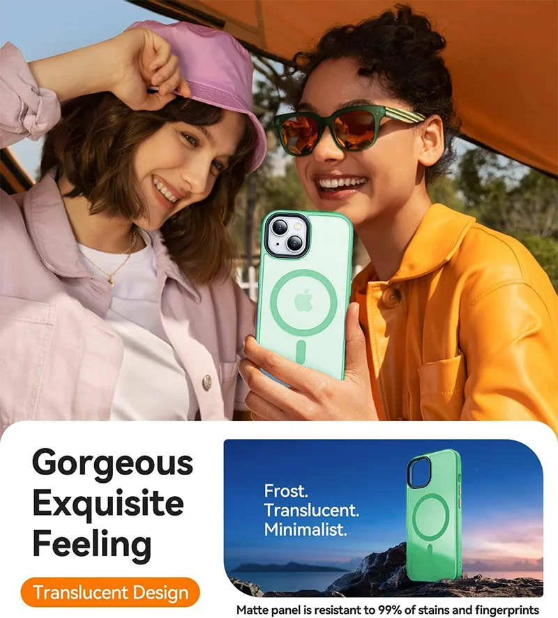 Cover Matte Soft Strong Magnetic For Magsafe Armor Case For iPhone 16 15 14 13 12 11 Pro Max Plus Hybrid Shockproof Hard Shell - imagen 5