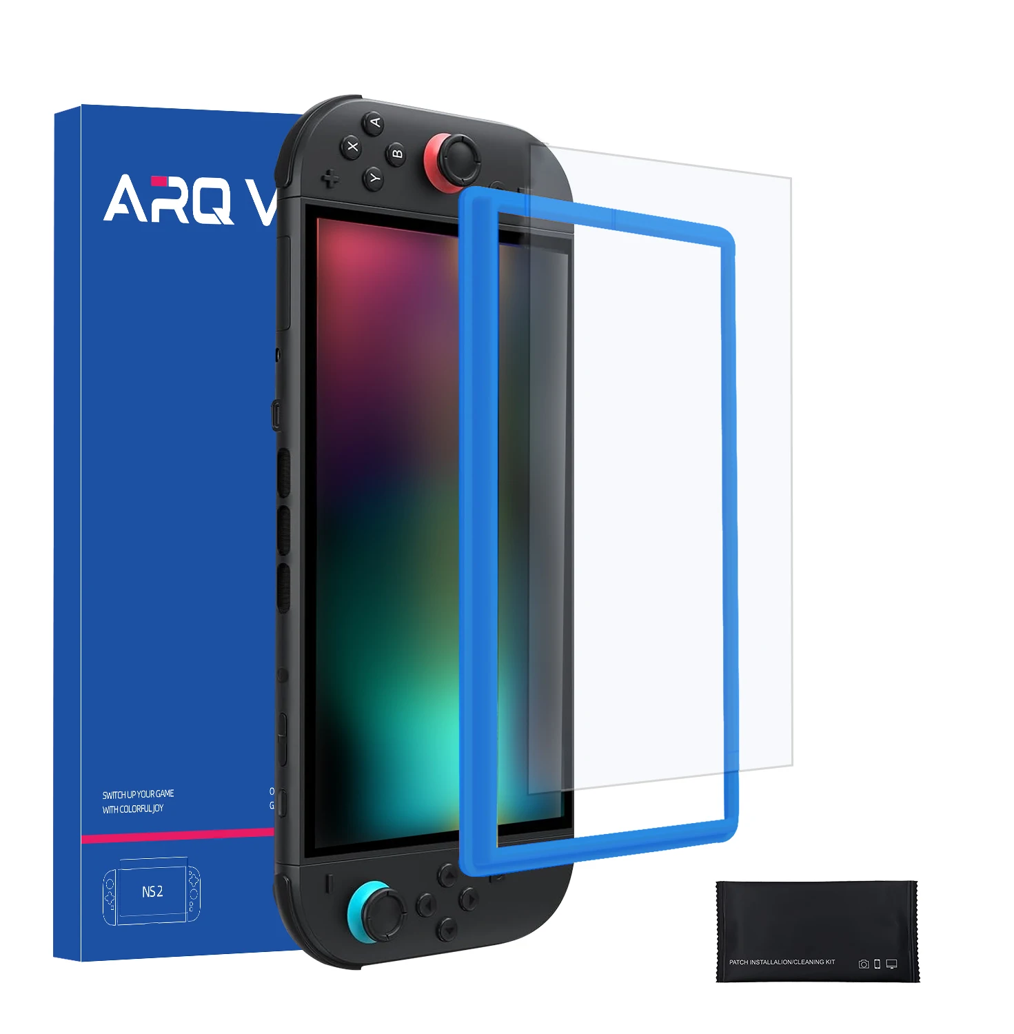 Película protectora de pantalla de vidrio templado con kit de herramientas de instalación Compatible con Switch 2 9H HD Película de vidrio transparente para NS2 Switch 2