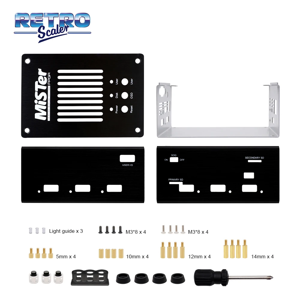 RetroScaler-estuches de Metal para Mister FPGA Kit Core Control Suit para placa principal DE10-Nano/v6.1 IO Board y Mister USB Hub - imagen 3