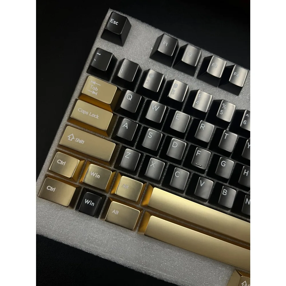 Teclado mecánico Keycap Cherry Profile Pvd negro oro aleación de Zinc CNC teclas mecánicas ergonomía frente tallado accesorio de juego - imagen 3