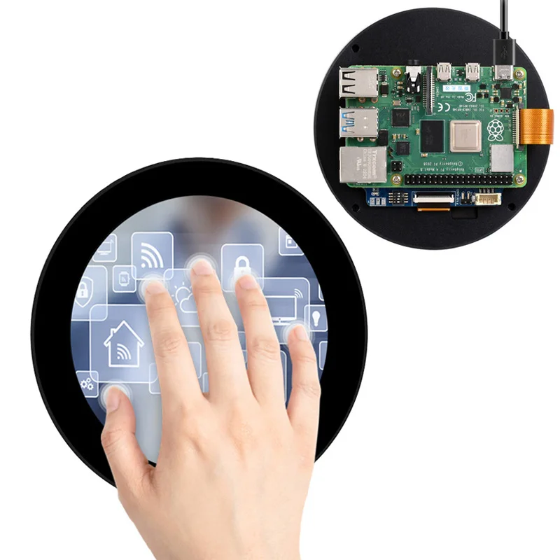 Raspberry Pi 3,4 pulgadas MIPI DSI pantalla LCD redonda IPS pantalla táctil capacitiva 800 × 800 para Pi 4B/3B+ - imagen 3