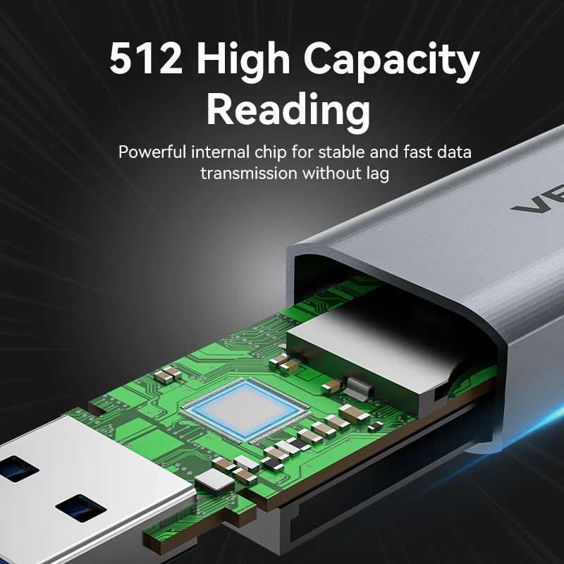 Vention-lector de tarjetas SD USB tipo C a Micro SD, adaptador de tarjeta TF para ordenador portátil, accesorios para teléfono, memoria inteligente, adaptador de tarjeta SD 3,0 - imagen 4