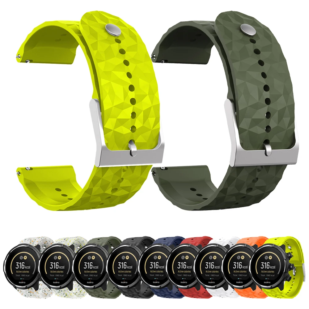 Correa de silicona deportiva para reloj Suunto, pulsera vertical de repuesto de silicona para Suunto9 peak pro/Suunto5 peak, 24MM