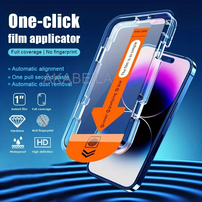 Protector de pantalla de fácil instalación, sin polvo, 5 uds., para iPhone 17 Pro 16 Pro Max 13 11 15 14 16e 12 Mini XR Xs X 7 8 Plus Air Glass - imagen 2