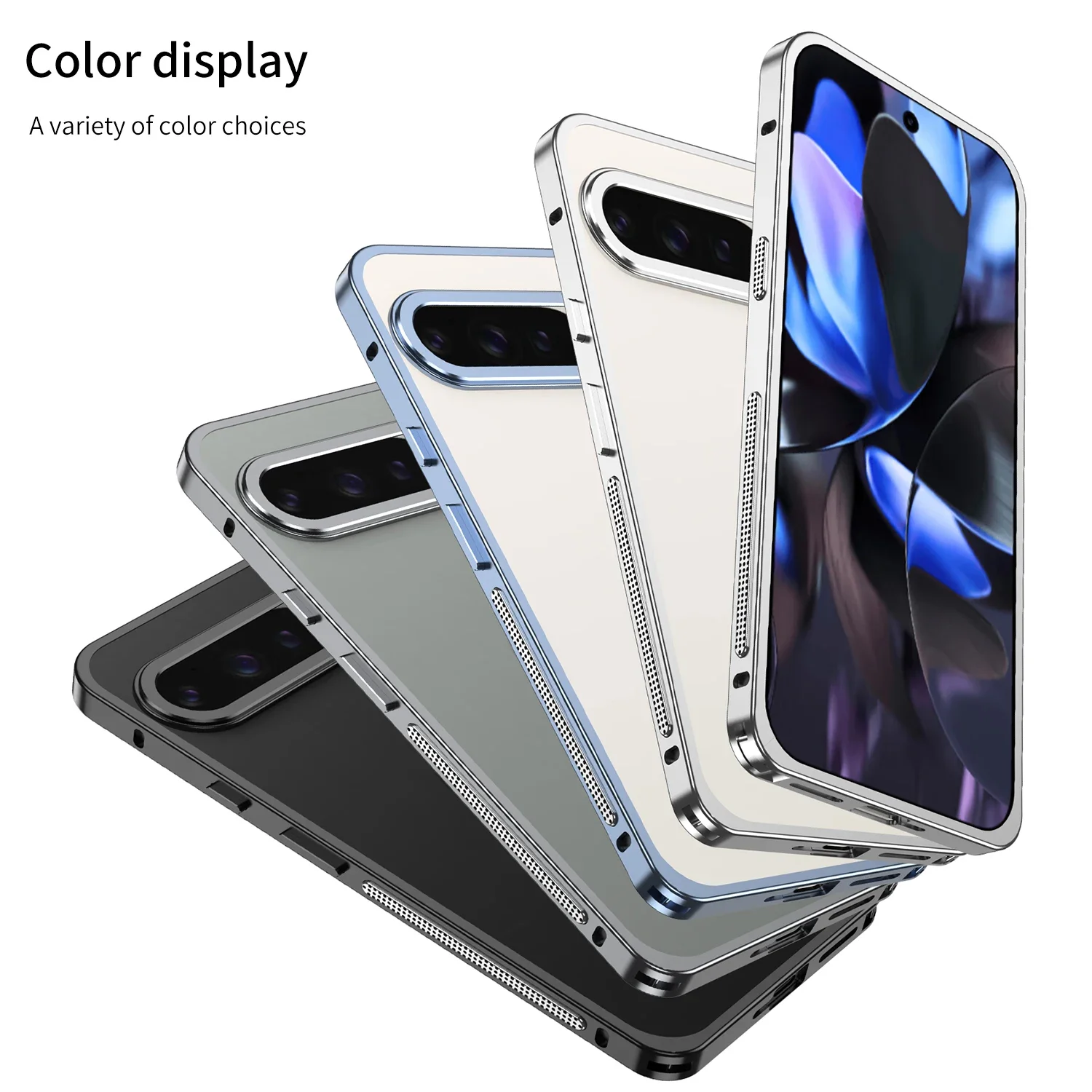 Funda para Google Pixel 9 Pro XL 9A 9Pro, marco hueco de Metal, película protectora para lente, cubierta de disipación de calor, Funda de parachoques a prueba de golpes - imagen 4