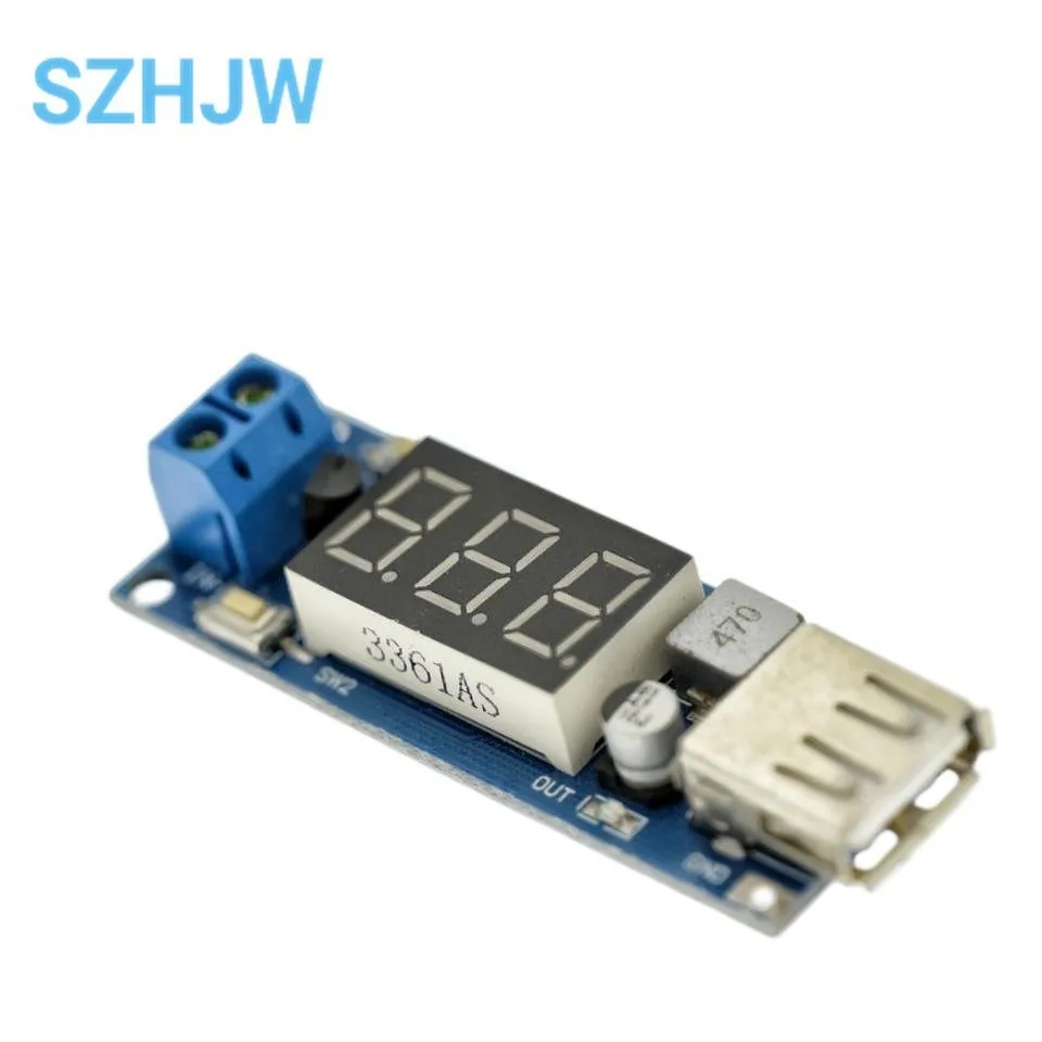 DC-DC Buck Power Modulecar batería voltímetro 5V USB carga teléfono móvil cargador Módulo de carga USB Módulo de conversión de energía