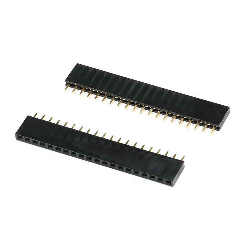 10 Uds 20 pines 2,54mm cabezal de Pin hembra de una sola fila 1x20 conector de clavija recta paso para Arduino - imagen 2