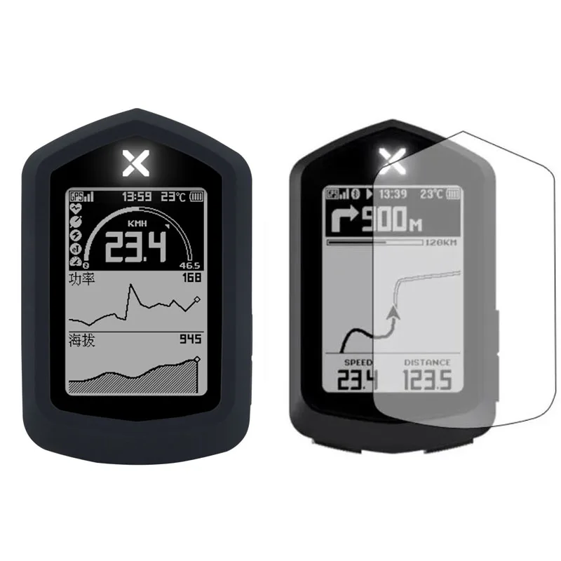 Funda protectora de silicona con borde suave, Protector de pantalla, cubierta de película para XOSS NAV, GPS, Ordenador de bicicleta, accesorios de piel para ciclismo