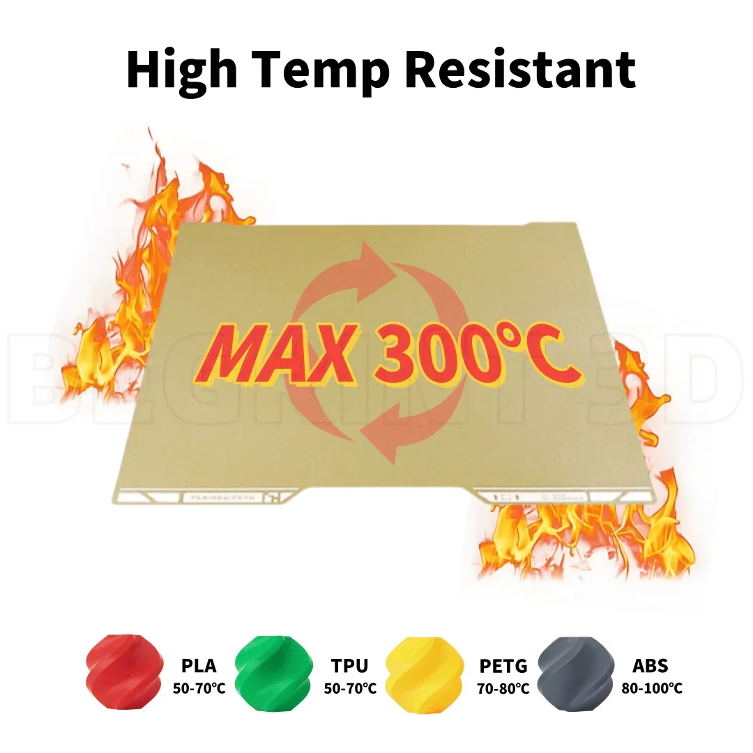 Placa de construcción de PET PEO suave de doble cara para laboratorio Bambu, hoja de PEI H2D, cama de acero con resorte texturizada para placa de construcción de bambú Bambulab h2d - imagen 3