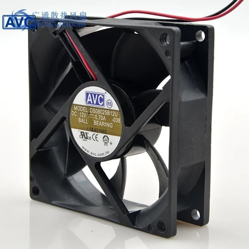 Nuevo ventilador de refrigeración de ordenador de 80x80x80x25MM 8CM 80mm DS08025B12U 12V 0,70a con doble bola para AVC