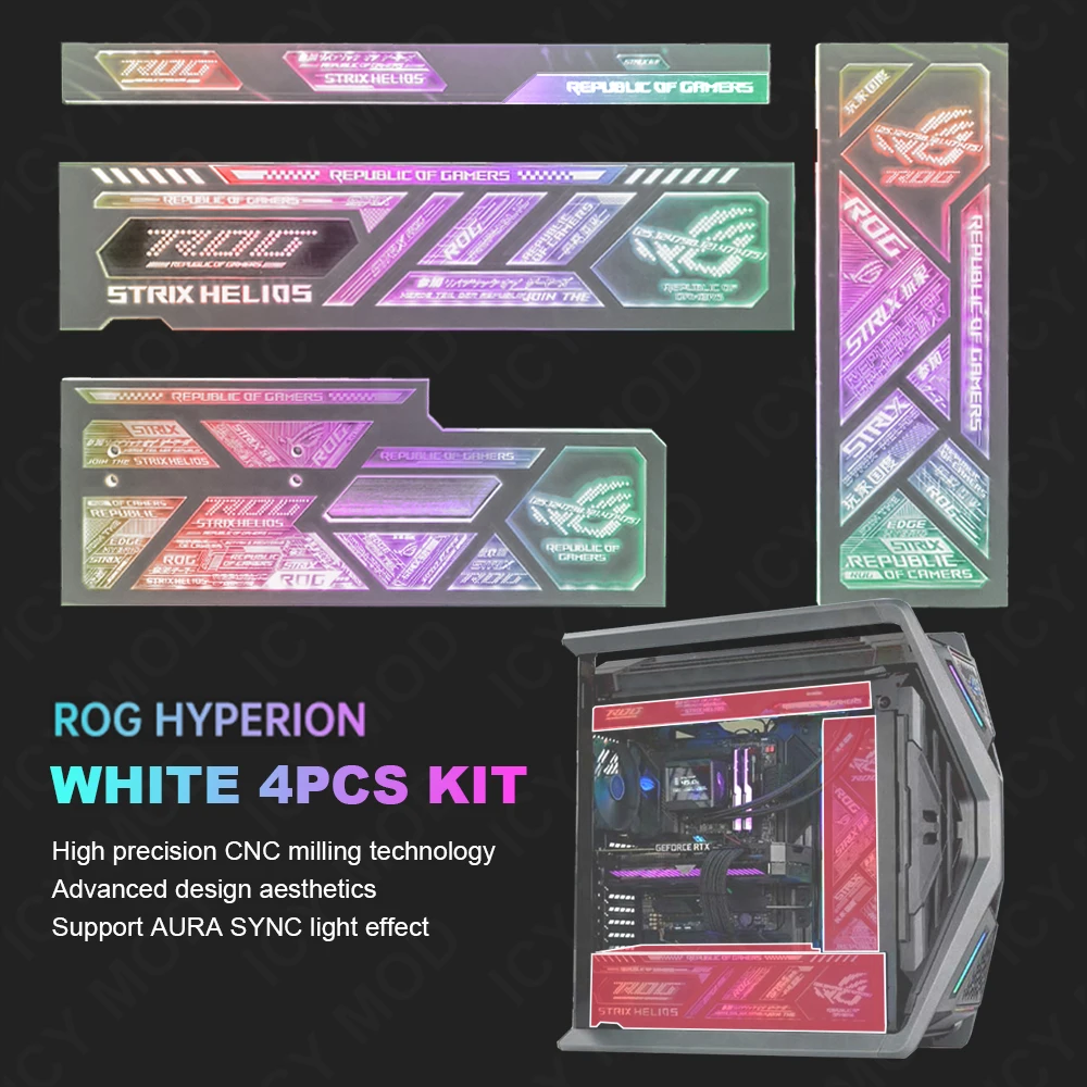 Chasis ROG HYPERION GR701 ARGB Lighting ASUS, carcasa de PC, paneles de gamuza personalizados, Kit de reacondicionamiento de jugadores, 5V ARGB Laser MOD, 4 Uds. - imagen 3