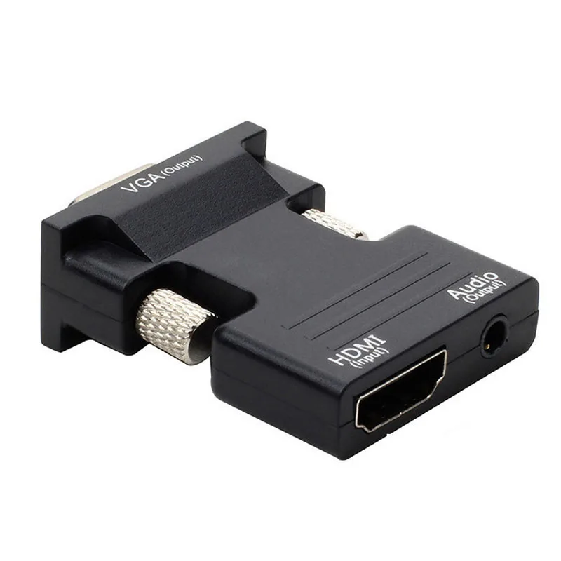 Adaptador convertidor HDMI compatible con VGA, adaptador VGA 1080P, conector de Audio de 3,5 MM para PC, escritorio, portátil a proyector HDTV, Audio y vídeo - imagen 3