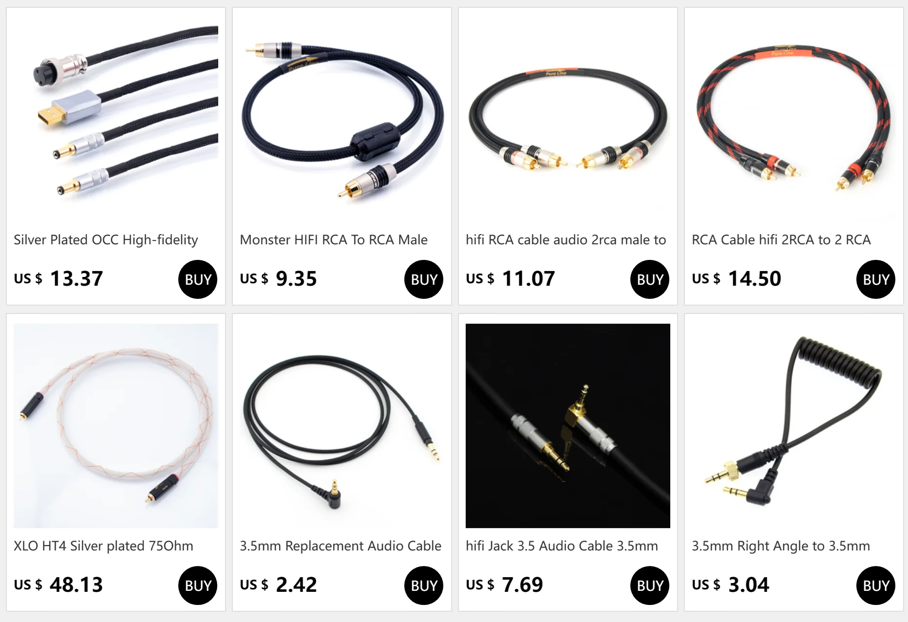 Cable coaxial RCA HIFI con multiblindaje
