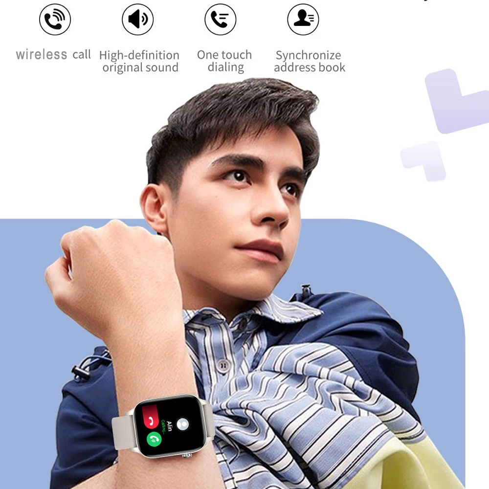 BT llamada Smartwatch 1,85 pulgadas 240*286 HD pantalla cuadrada 250mAh Battary relojes inteligentes deportes Control remoto Monitor de ritmo cardíaco durante el sueño - imagen 3