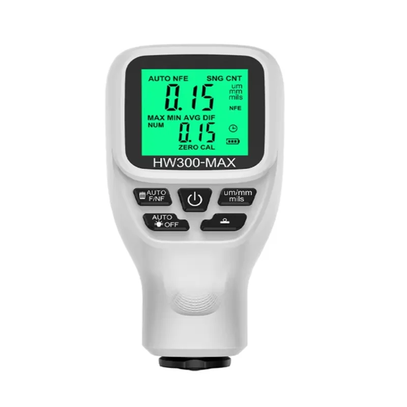 HW300-MAX 0,1 micras/0-2000um medidor de espesor de recubrimiento de coche probador de espesor de película de pintura herramienta de medición medidor de recubrimiento Fe & NFe