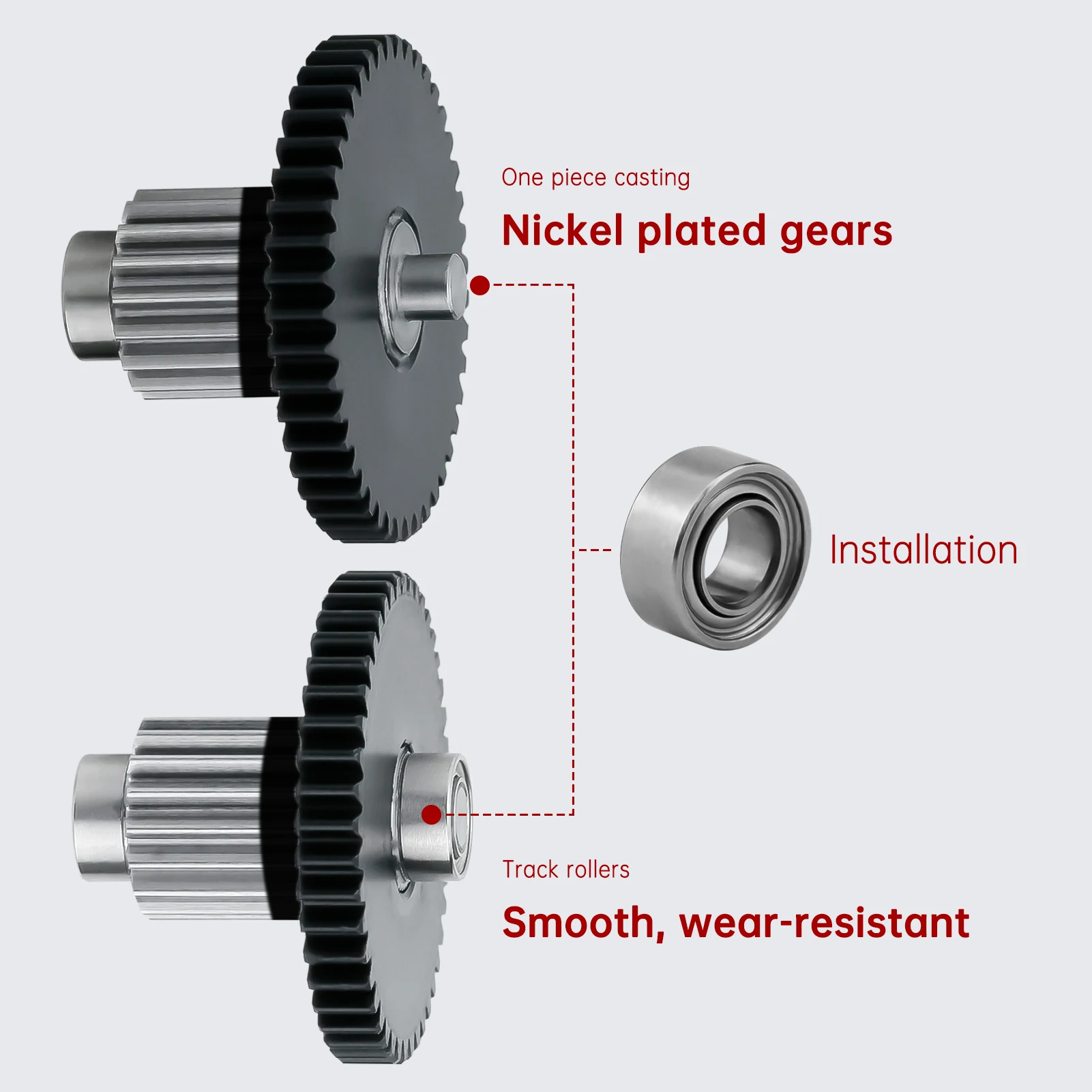 Engranaje extrusor de HGX-LITE, extrusora de engranaje reductor de acero endurecido totalmente de Metal para piezas de impresora 3D serie CR-10/10S/Ender-3/3 V2 - imagen 2