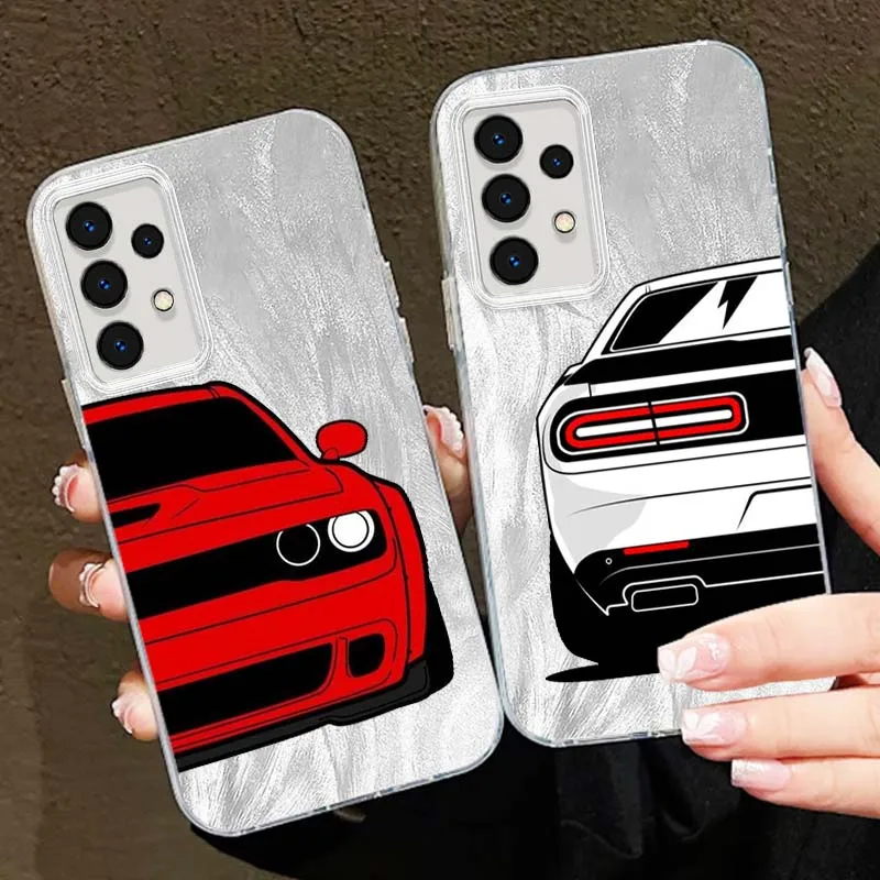 Funda de coche súper deportiva a la moda para Samsung Galaxy A25 A24 A23 A22 A21S A15 A14 A13 A12 A06 A05 A04 funda de teléfono con textura de plumas