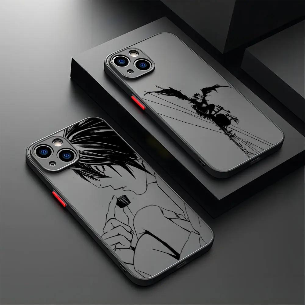 Anime Death Note Phone Case For Xiaomi Redmi Note 13 12 11 10 10C 10X 9 9A 9T 9C 8 7 Pro Plus 5G Matte Transparent Cover - imagen 3