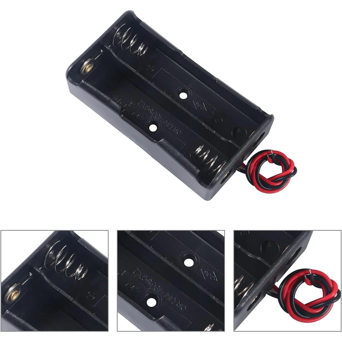 10 Uds 18650 soporte de batería 2 ranuras 3,7 V 18650 soporte de batería 18650 soporte de batería con cables - imagen 3