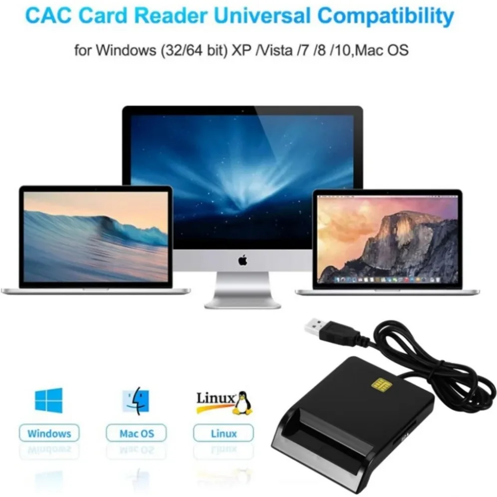 Lector de tarjetas inteligentes USB todo en 1 para tarjetas bancarias IC/ID EMV SD TF SIM MMC lectores de tarjetas USB-CCID ISO 7816 para Windows 7 8 10 sistema operativo Linux - imagen 4