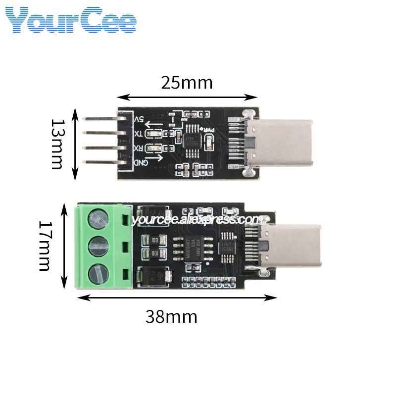 Tipo-C macho/hembra USB OTG a TTL depuración en serie descargar módulo de conversión del convertidor CH340 USB a RS485 versión FT232/CH340 - imagen 3