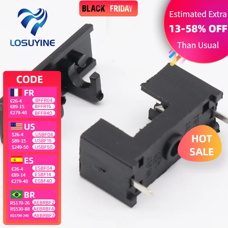 Mini portafusibles de vidrio, 10 piezas, 5x20