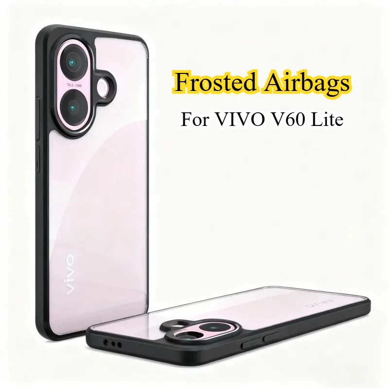 Funda armadura a prueba de golpes para VIVO V60 Lite, funda trasera dura acrílica mate para VIVO V 60 Lite PC + protección de cámara de parachoques de TPU - imagen 2