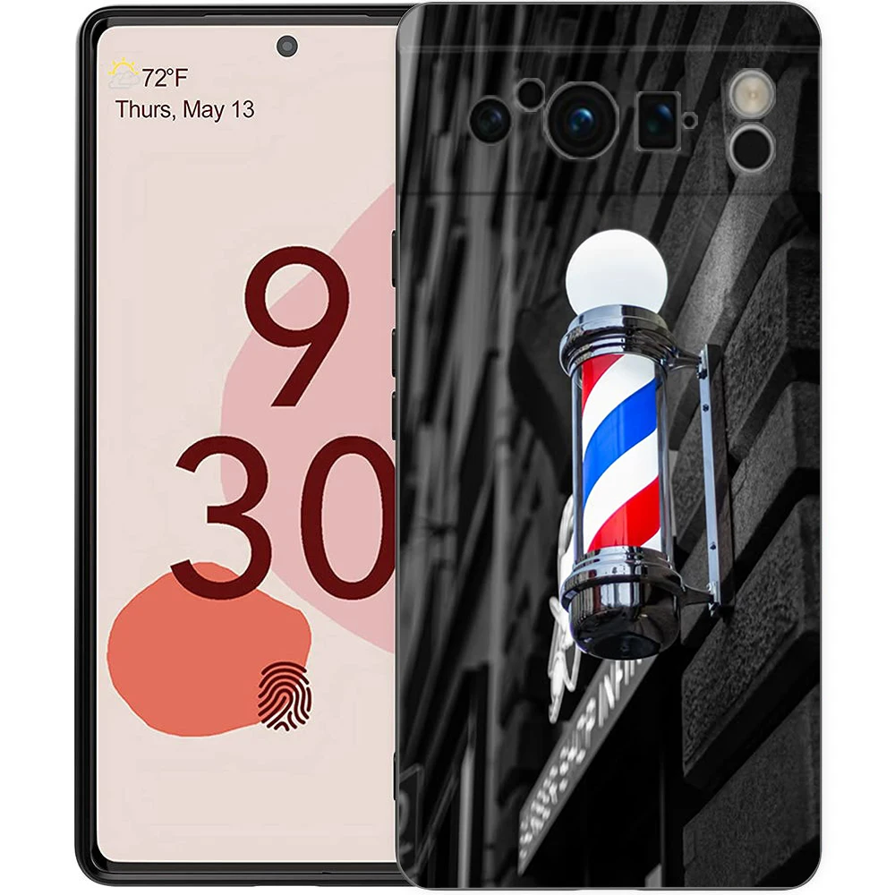 Herramientas de estilista de barbería, funda de teléfono para Google Pixel 9 8 7 6 Pro XL 8A 6A 7A 5G, funda negra de TPU suave a prueba de golpes - imagen 2