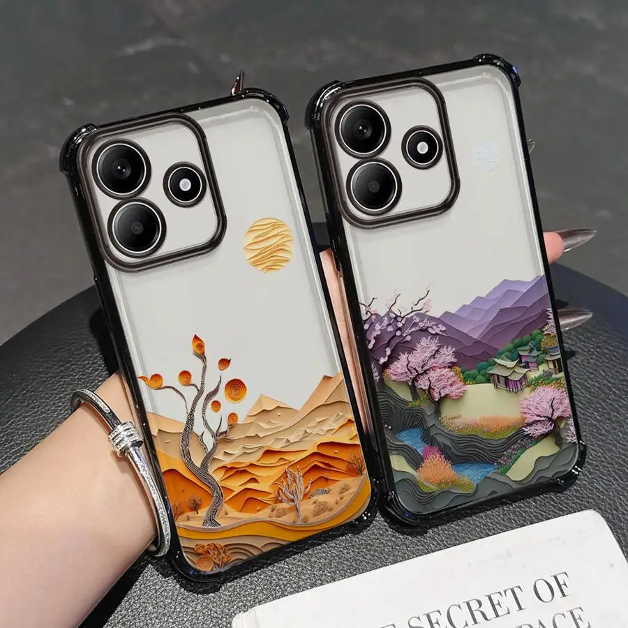 Funda de teléfono para Xiaomi Redmi Note 9S 11 12 13 10 Pro 10s 10 Lite 14 Pro Plus 11s cubierta transparente suspensión de cielo de verano