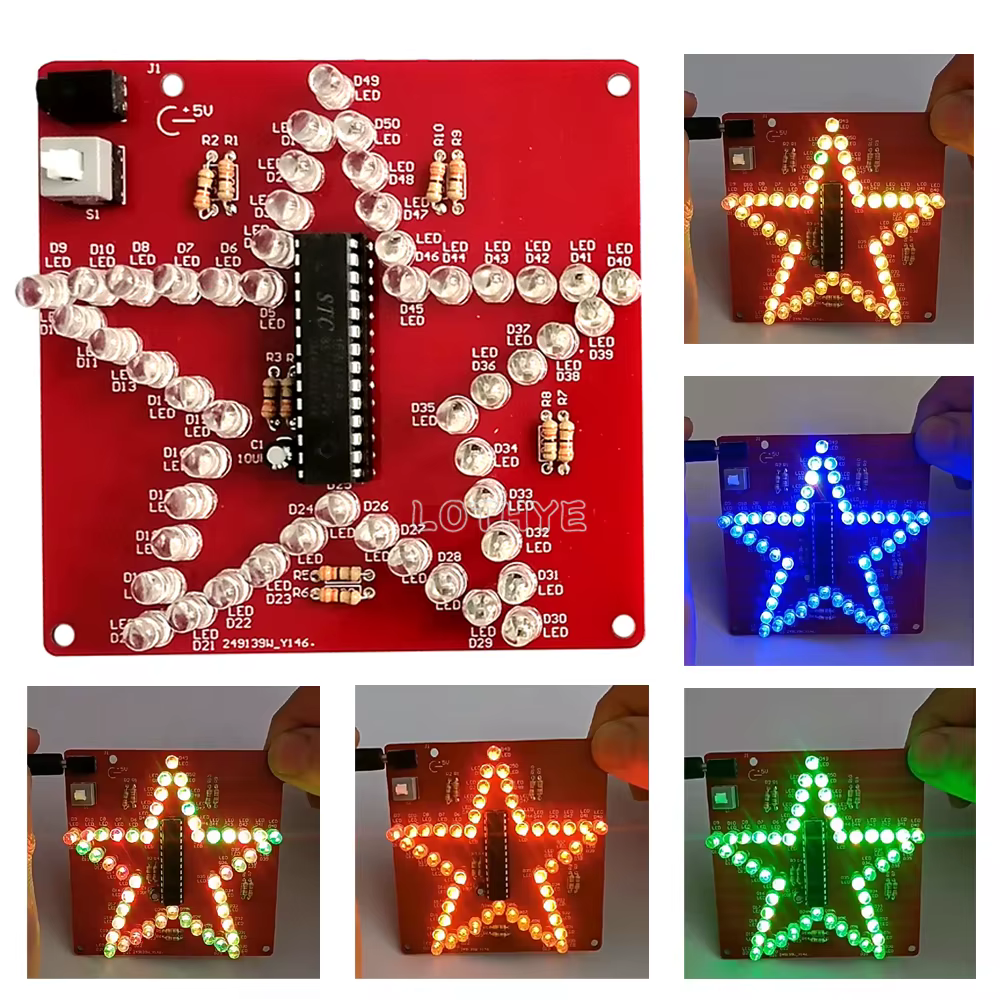 Vista frontal del kit con LEDs encendidos