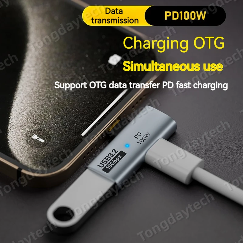 Adaptador USB tipo C de Metal, convertidor de carga rápida de 100W, USBC a USB OTG, disco U, para teléfono, tableta, Macbook, Notebook, Samsung - imagen 4