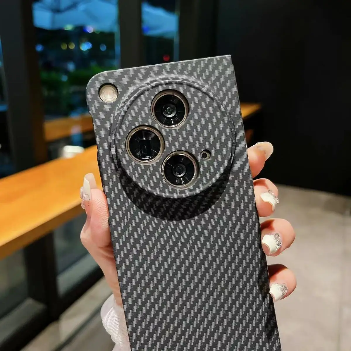 Funda abierta de fibra de carbono para OnePlus, carcasa trasera protectora delgada para One Plus, carcasa completa abierta para teléfono - imagen 3