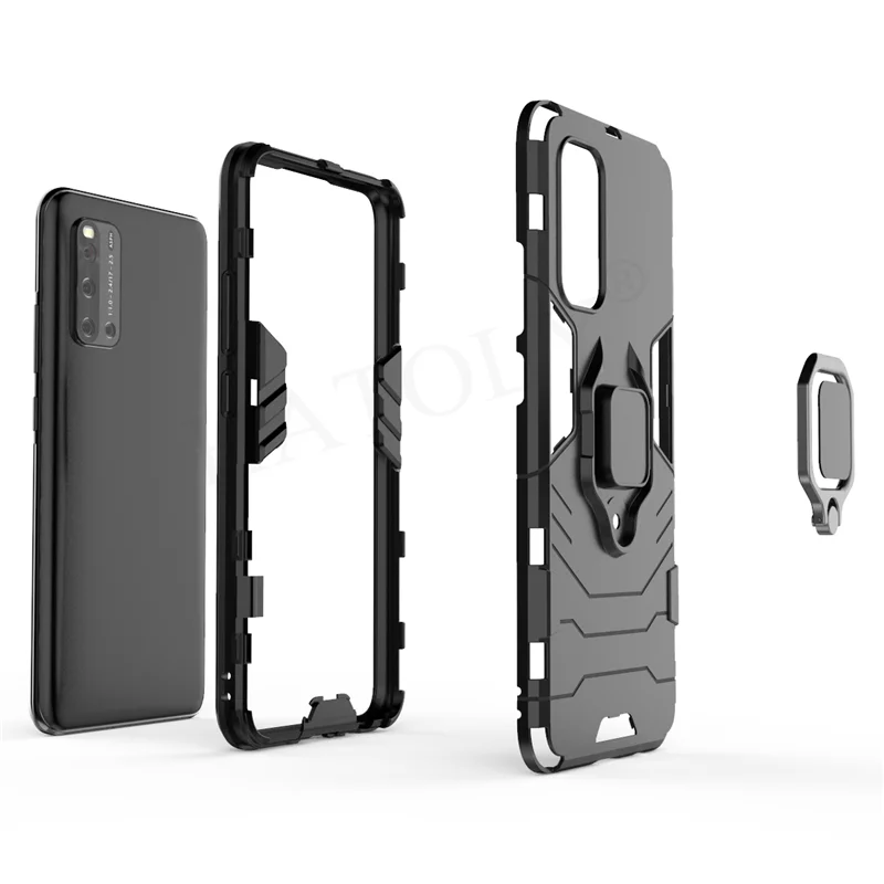 Para Vivo V19 funda para Vivo V17 V15 V11 Pro soporte de anillo magnético de silicona armadura de teléfono funda trasera para Vivo V19 - imagen 5