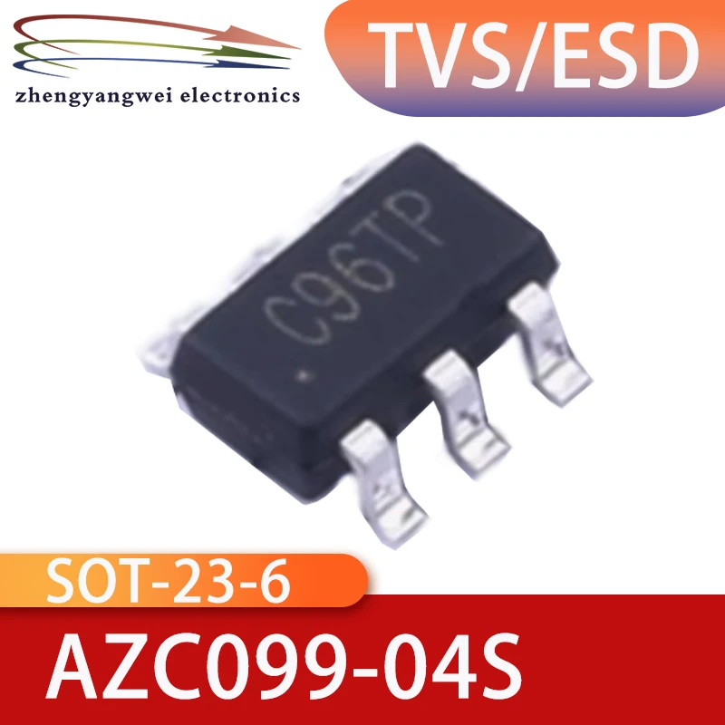 AZC099-04S-R7G-Código de AZC099-04S.R7G AZC099, protección estática y contra sobretensiones, C96 AZC099-04, SOT23-6