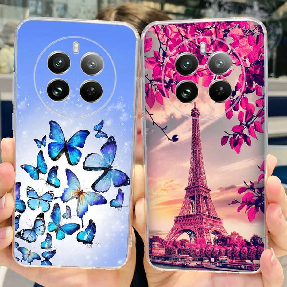 Para Realme 12 Pro Plus funda lindo gato mariposa cubierta pintada funda de teléfono de silicona transparente para Realme 12 Pro Realme12 Pro + bolsas suaves - imagen 4