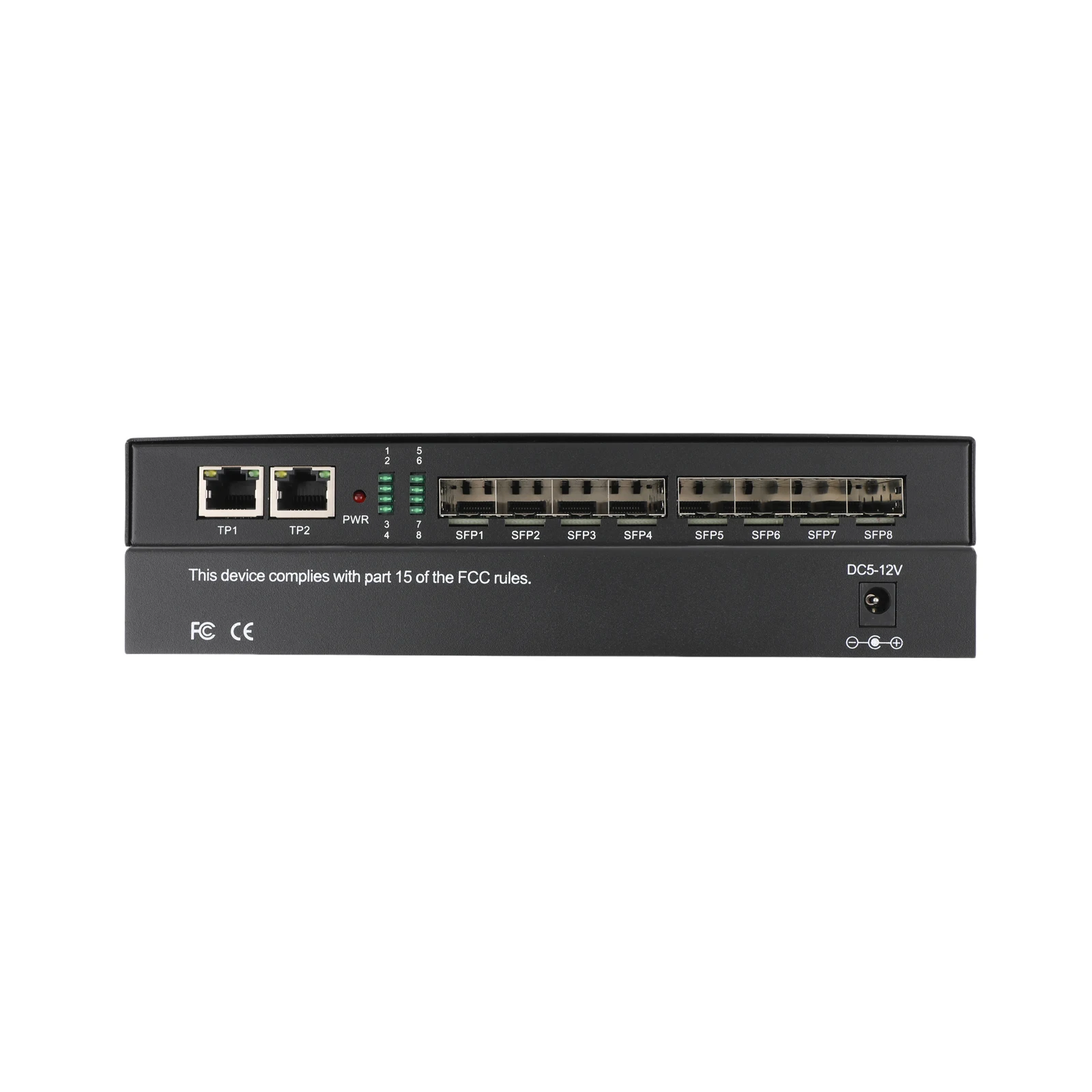 DE 1 Uds Gigabit SFP convertidor de medios 8 SFP a 2 transceptor RJ45 10/100/1000M interruptor de fibra óptica - imagen 5