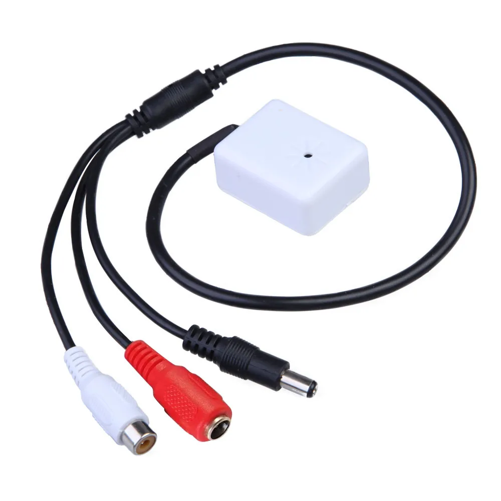 Micrófono con captación de Audio HiFi, micrófono de vigilancia CCTV de amplio alcance de 100m2, pastilla de Monitor de sonido para cámara de seguridad, sonido DVR - imagen 4