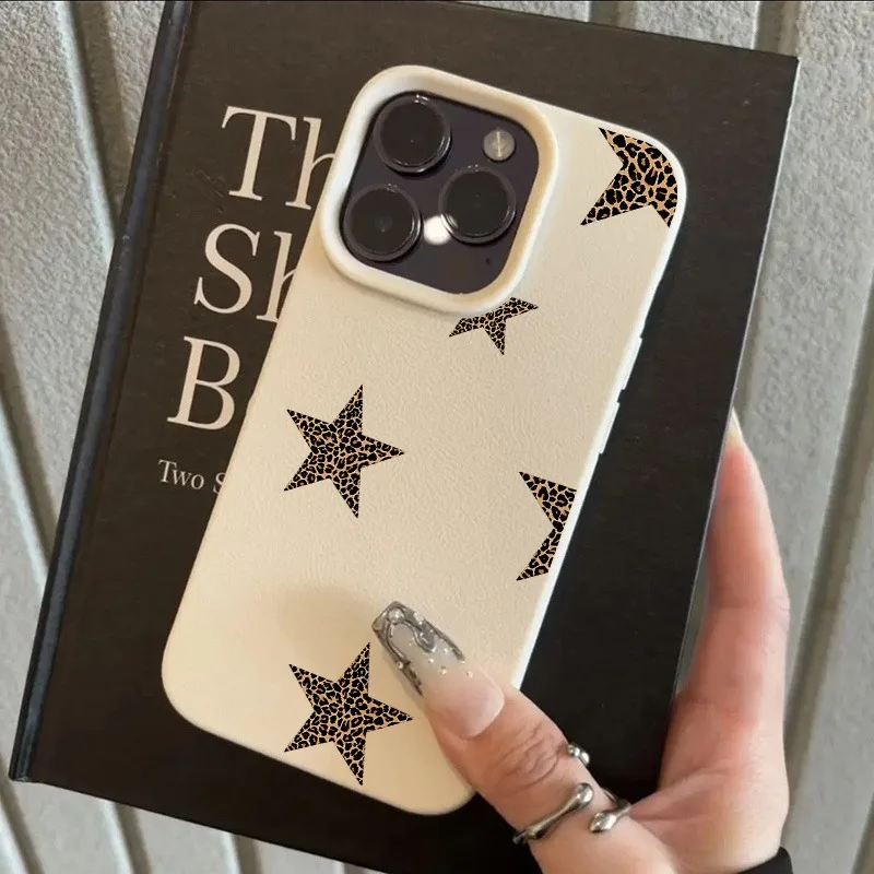 Funda de TPU con diseño de estrella de leopardo Simple y elegante para iPhone 17 Pro Max 16 15 14 13 12 11 XS Max XR X XS 16E 16 Plus 17 Air Cover - imagen 4