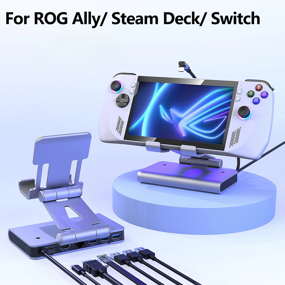 Estación de acoplamiento USB-C HUB para Nintendo Switch 2/OLED, ROG Ally, Steam Deck, LEGION Go 4K 60Hz PD100W Soporte para consola de juegos - imagen 2