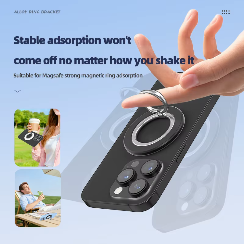 Soporte de anillo magnético para teléfono móvil WSSHE, Compatible con iPhone 15 16 14 Series para soporte de agarre extraíble MagSafe para teléfono móvil - imagen 2