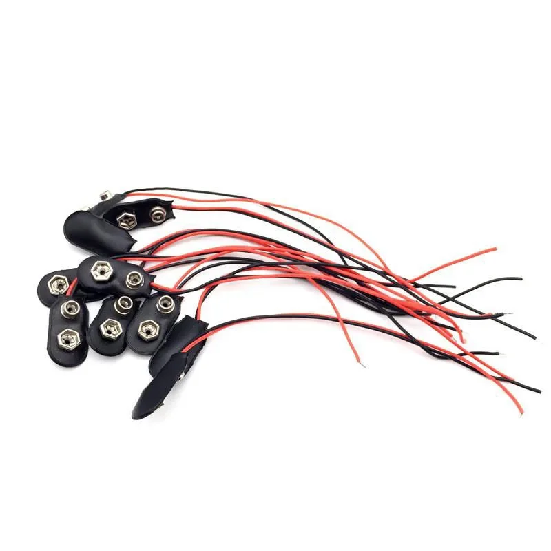 5 uds 9V Clips de batería 15cm negro rojo Cable conexión conector hebilla con tipo T tipo I - imagen 4