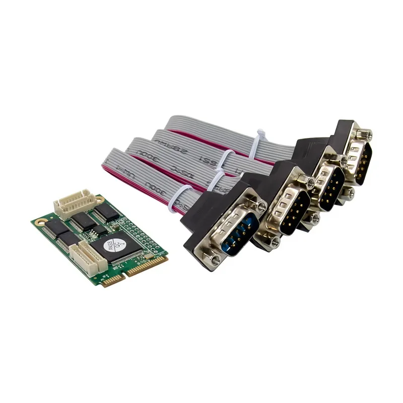 Mini PCIE a 4 puertos interfaz rs232 CH384L MINI PCI-E DB9 tarjeta de rs-232 serie de 9 pines tarjeta de expansión COM serie chip mpcie 384
