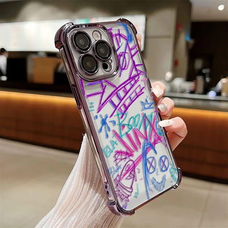 Funda chapada de película LOL A-Arcane Jinx para Samsung S25 S24 S23 S22 S21 S20 FE Note20 Plus Ultra 4G 5G, funda de Airbag anticaída - imagen 5