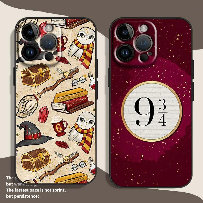 Art Owl Magic para Apple iPhone 17 Air 16e 16 15 14 13 XS X Mini Plus Pro Max funda de teléfono negra - imagen 2
