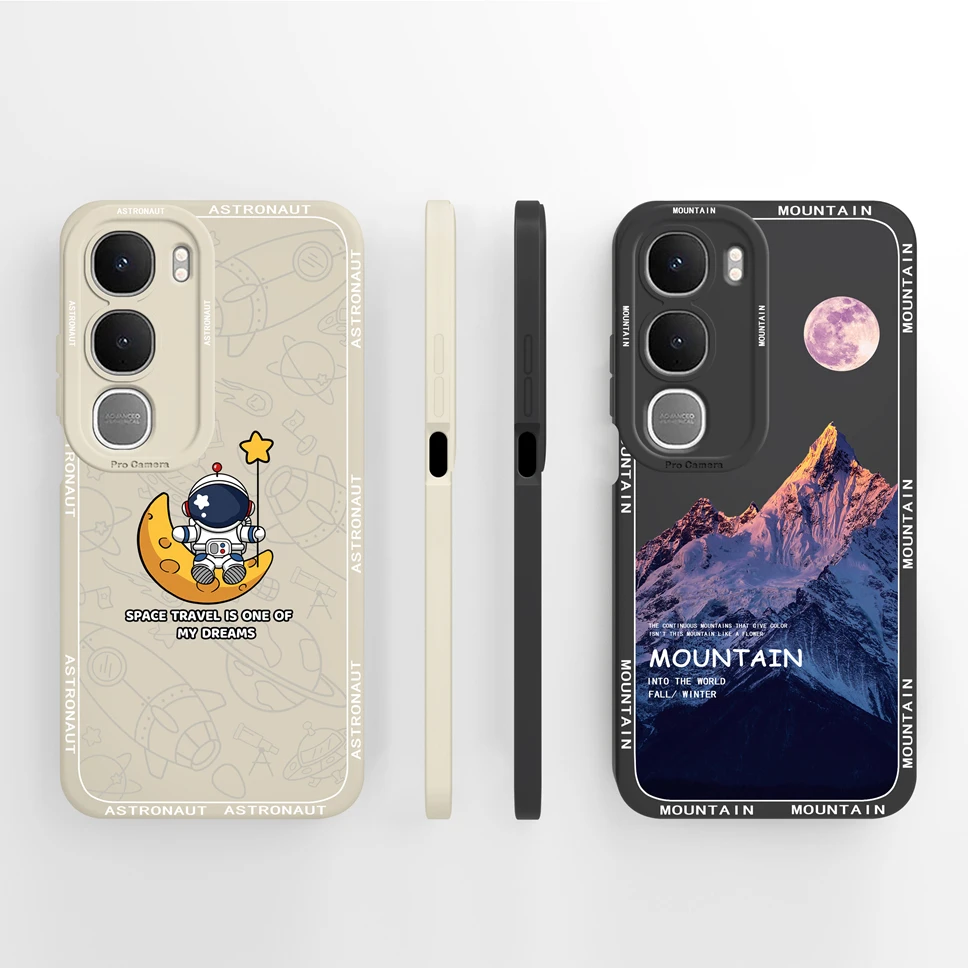 Funda ligera de cobertura completa para Vivo Y31 Pro Y21D, carcasa de teléfono de silicona líquida suave con dibujos animados de astronauta encantador para VivoY31