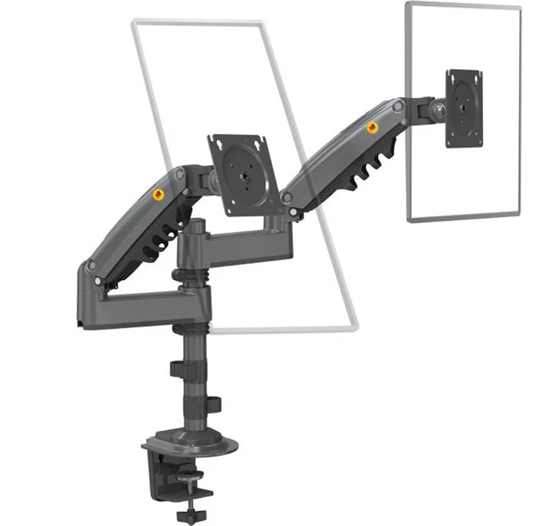 Soporte de escritorio para monitor doble NB H180, brazo de resorte de Gas, movimiento completo, 17 "-27", soporte de abrazadera de brazo dual ergonómico, 2-9kg cada uno - imagen 2