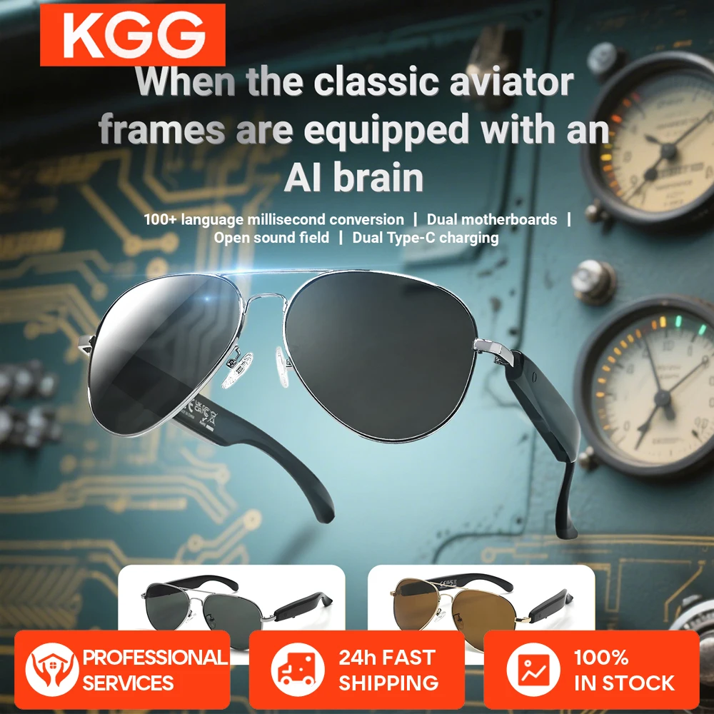 Gafas con traducción inteligente AI, asistente de voz, reproducción de música, recibir llamadas, más de 100 idiomas, gafas BT TWS para hombres y mujeres