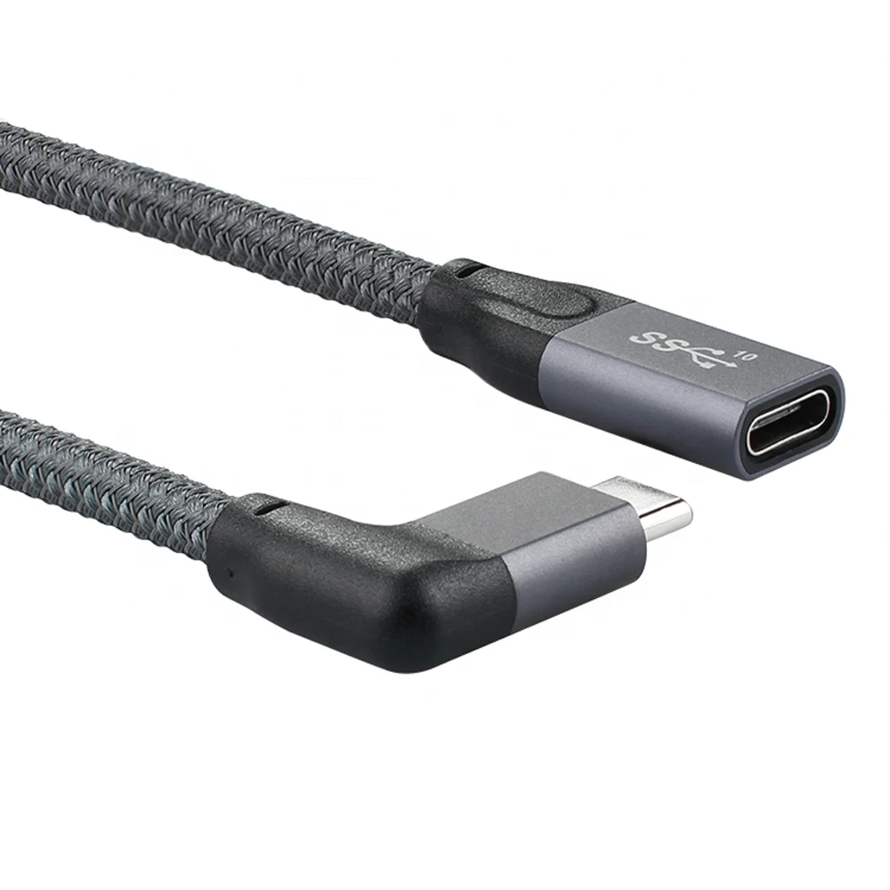 Cable USB C de 90 grados, 5A, 10Gbps, PD, 100W, carga rápida de datos, extensión macho a hembra, USB tipo C 3,1 Gen 2 para MacBook - imagen 4