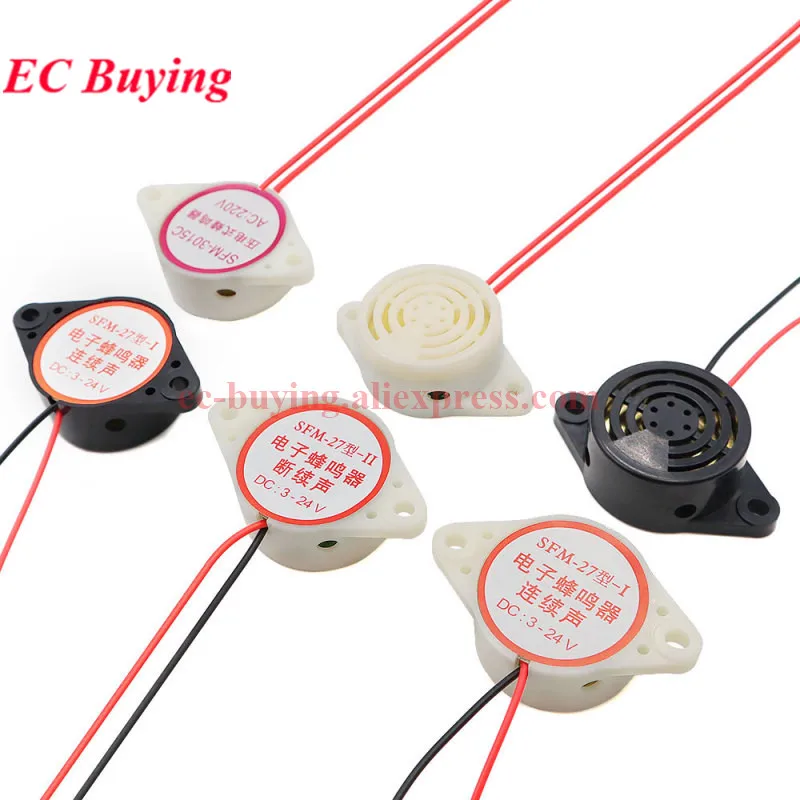 SFM-27 SHD4216 3-24V 12V 95DB zumbador activo zumbador electrónico de alto decibelio alarma de pitido intermitente continuo para Arduino diy - imagen 2